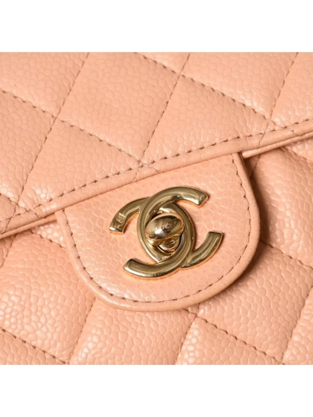 Chanel Mini Quilted 17 S Flap S Chain Shoulder Bag CC Logo Caviar Leather